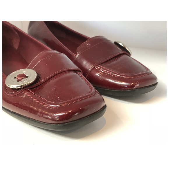 COACH TIA PATENT LEATHER BURGUNDY LOAFERS-FLATS - Picture 7 of 8